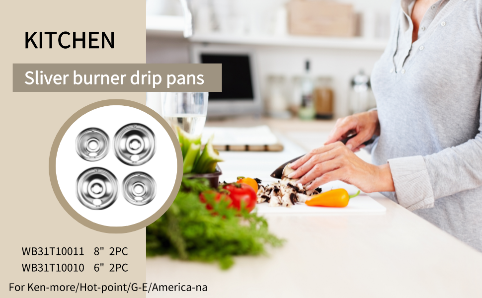 Cenipar WB31T10010 Burner Drip Pans 6 Inch (2 Pack