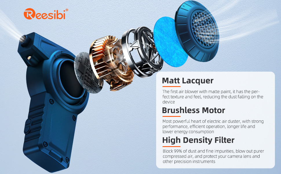 Reesibi Cordless Compressed Air Duster, Professional Air