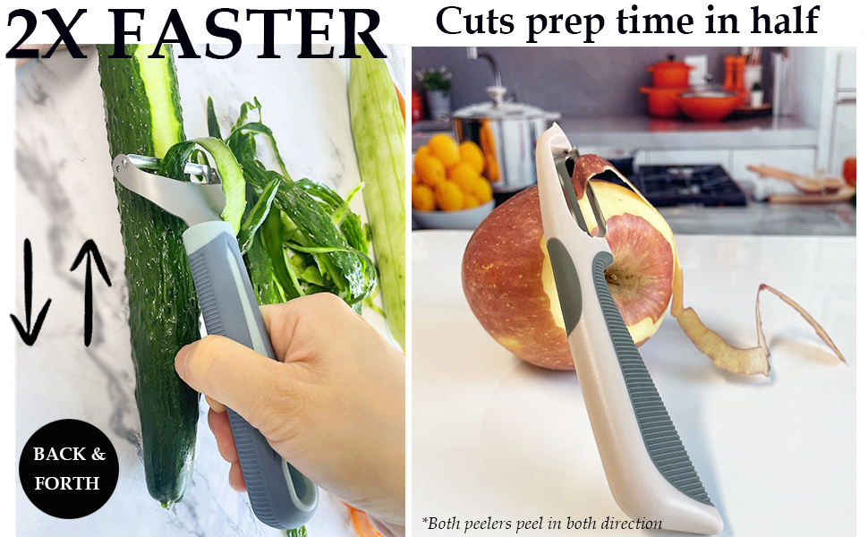 Peeler for Kitchen Set of 2 by PNEATDEZ, 1 Piece Swivel Vegetable Peeler for Potato