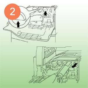 Grab handle of the toner cartridge and remove the cartridge from the printer.