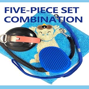 Adjustable Dog Bath Tether with Massage Dog Brush and Dog Cotton Towel!