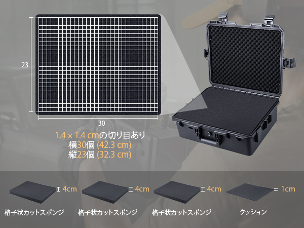 Amazon.co.jp: Lykus HC-4620 防水ハードケース 格子状カット