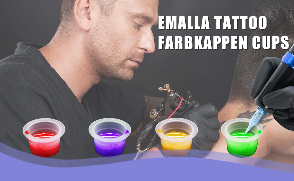 Tattoo Farbkappen Cups Emalla 200 Stück Tattoo Ink Cups Einweg