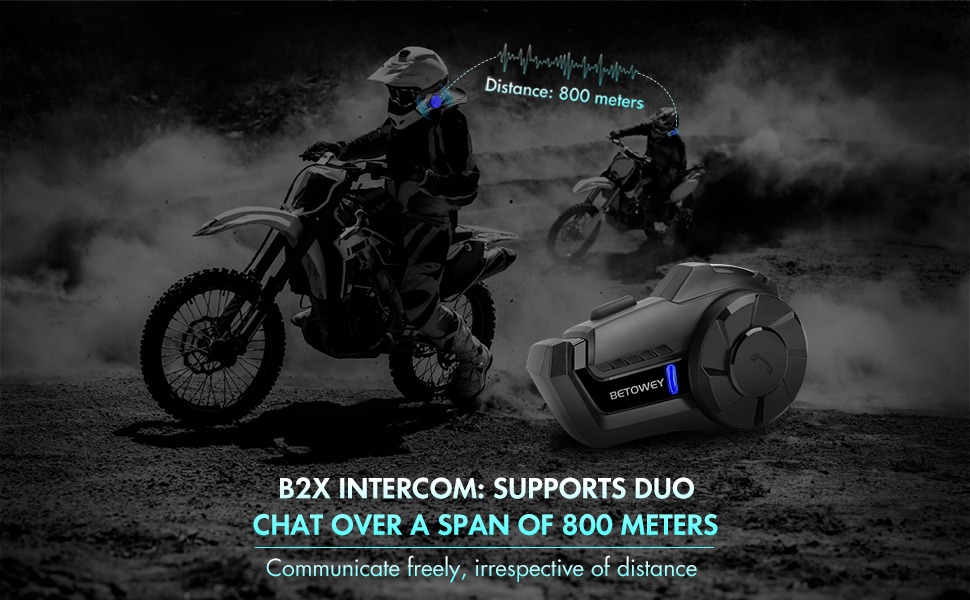 BETOWEY B2X Motorcycle Helmet Bluetooth Headset Wireless