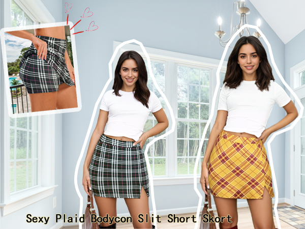 Amazon.com: Women's Side Slit High Waisted Mini Skirt