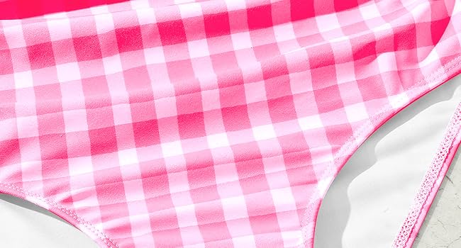 Amazon.com: Floerns Girl's Gingham Print Ruched Cut Out Knot