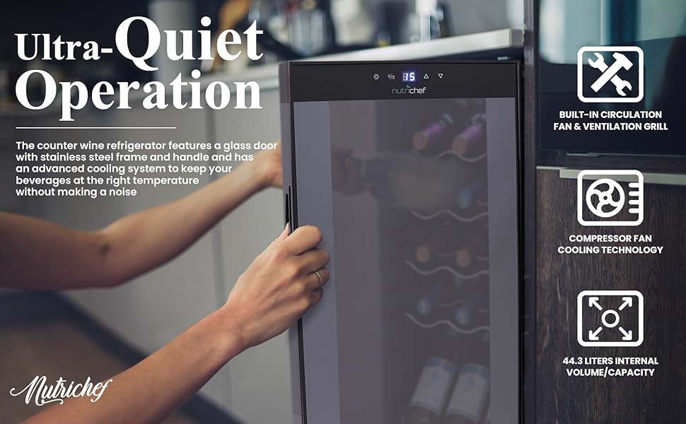 NutriChef Wine Cooler Refrigerator 18Bottle Wine Fridge
