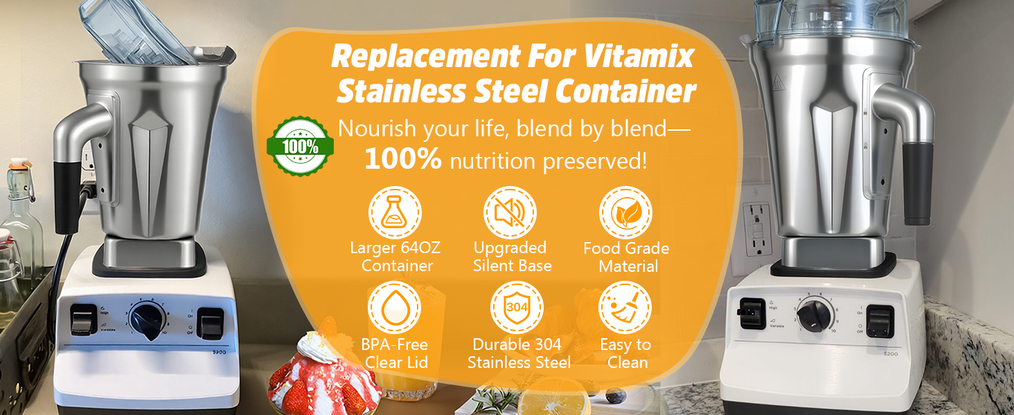 vitamix Stainless Steel Container vitamix Blenders 64 Oz Vitamix Blender Pitcher Cup