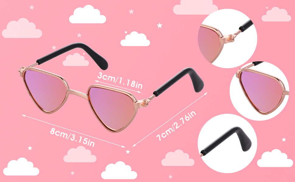 Größe der Sonnenbrille für Haustiere und Katzen.