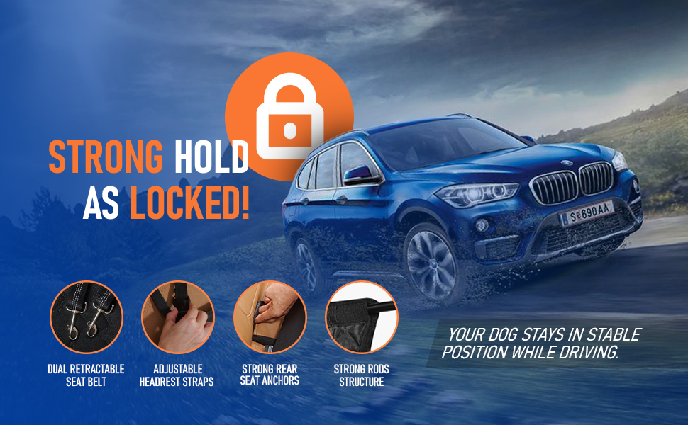 Dog car seat dog stays in stable position