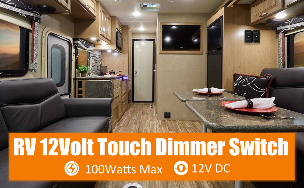 Facon 12Volt DC Touch Dimmer Switch Use with LED Lights, Incandescent