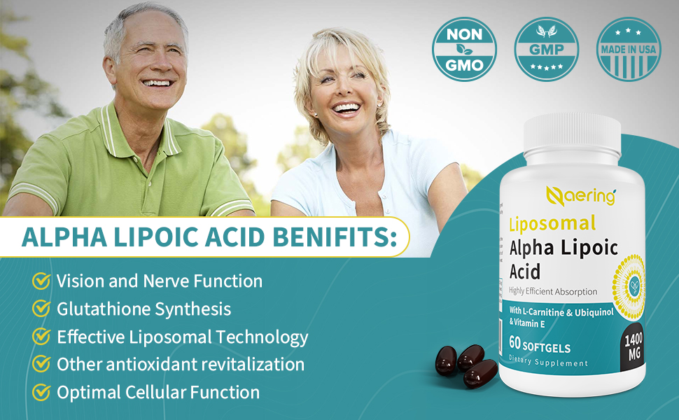 Liposomal Alpha Lipoic Acid 1400mg Softgels, ALA Supplement