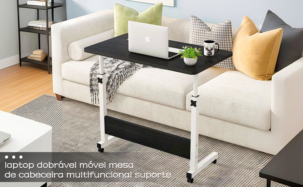 Mesa ajustável dobrável, mesa de cabeceira multifunctional