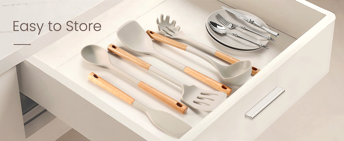 Silicone cooking utensils set 6 Pcs