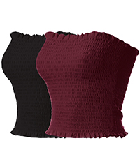MixMatchy Women's Strapless Tube Tops Basic Bandeau Crop