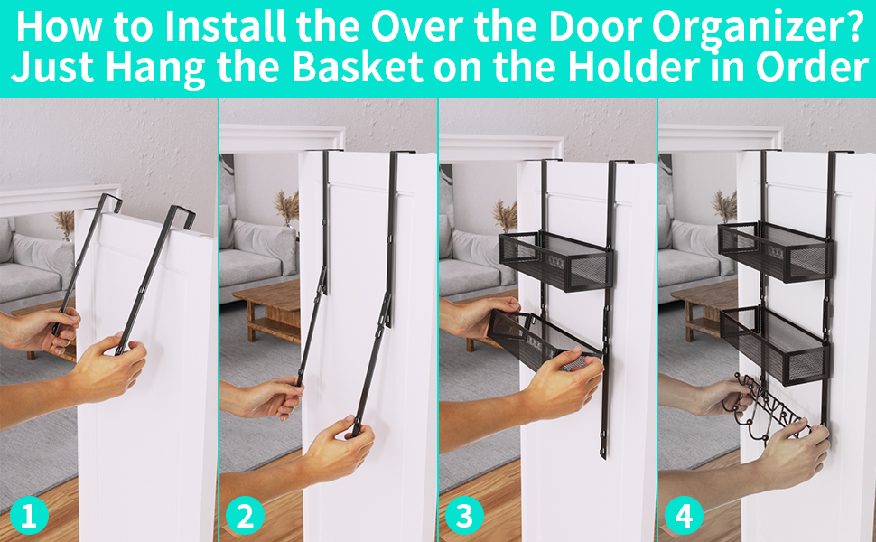 HapiRm Over The Door Organizer Over The Door Hooks with 9 Coat Hooks