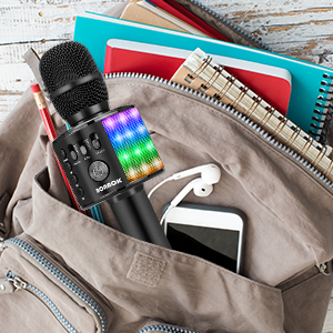 Microphone karaoké adulte, microphone karaoké lumineux, microphone pour enfants