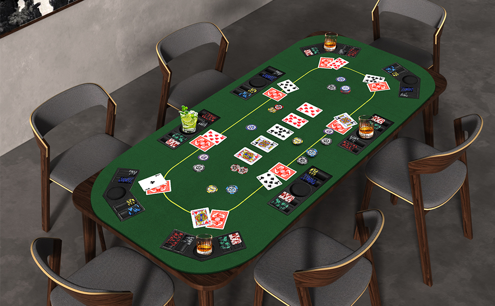 79 x 36 Inch Foldable Poker Table Top, Rectangular Poker