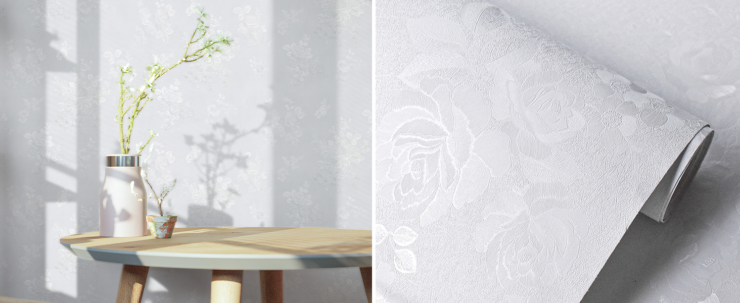 Black floral wallpaper