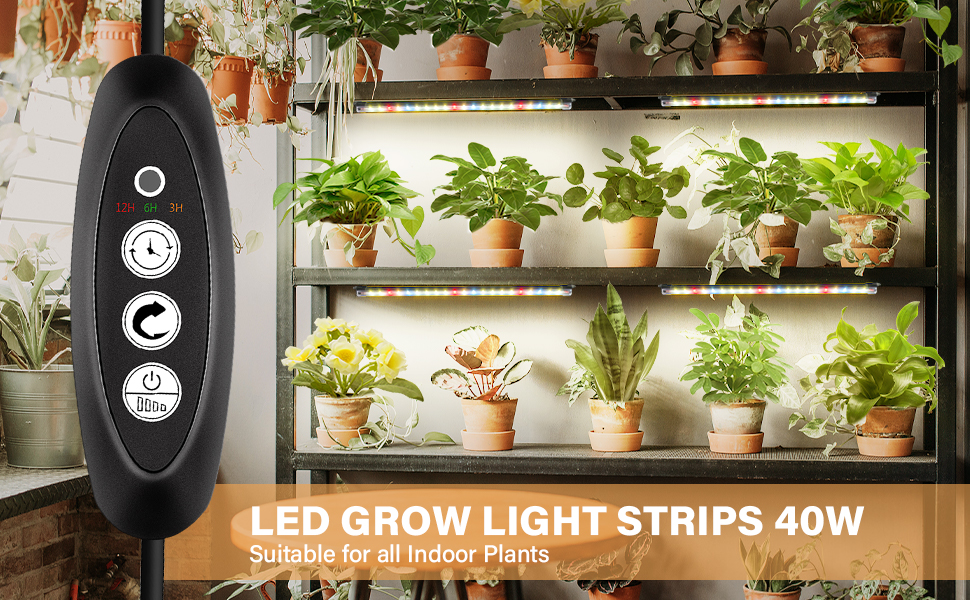 Plant Grow Light CXhome T5 Samsung＆Full Spectrum 3500K 6500K＆Red LED 4 Strips with Auto Cycle