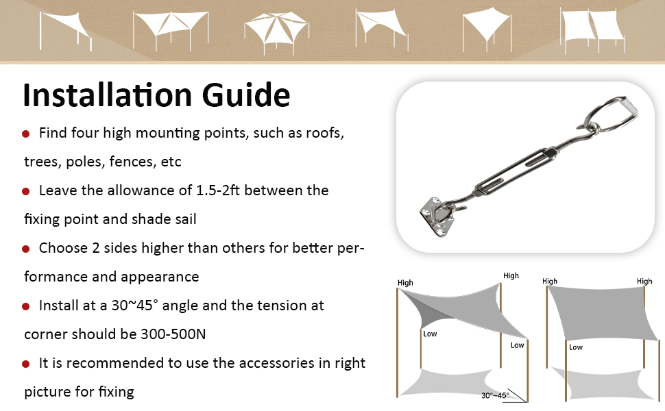 Garden EXPERT 13'x19' Sun Shade Sail Brown Rectangle Canopy Sail Shade