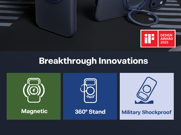 TORRAS 360 Magnetic Stand for iPhone 17 Pro Max Case, Ostand O3 Fitness Series