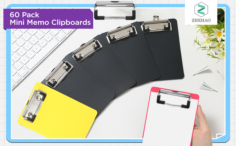 60 Pack Mini Clipboards 4 x 6 Inch Memo Small Clipboards