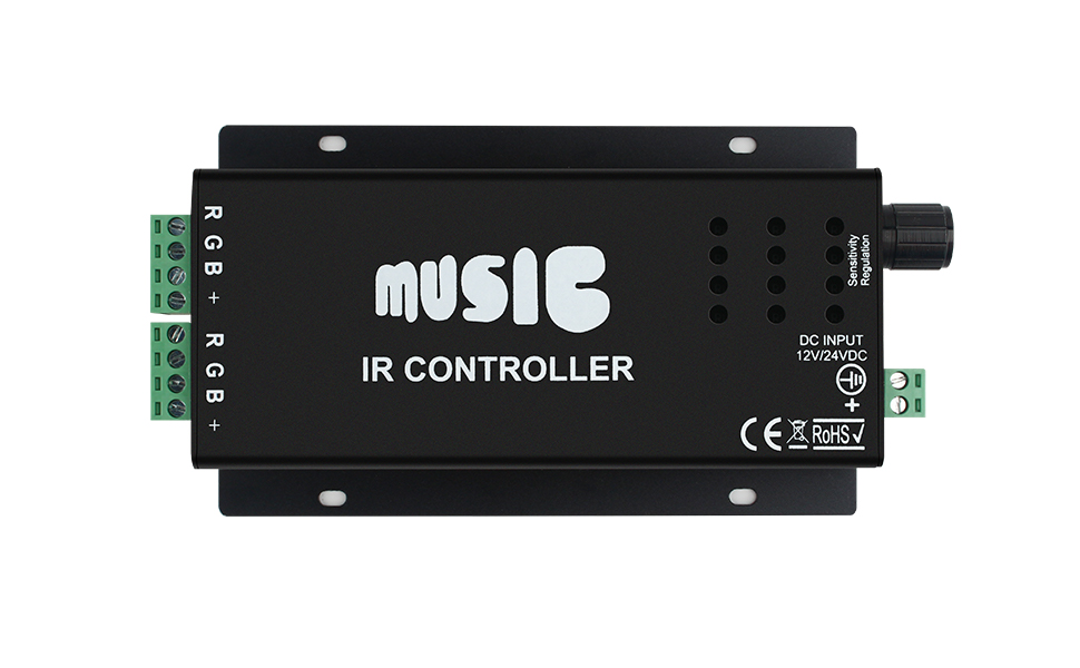 VIPMOON 1224V 24 Keys Wireless IR Remote Control Music Sound Controller for 5050 3528 RGB LED