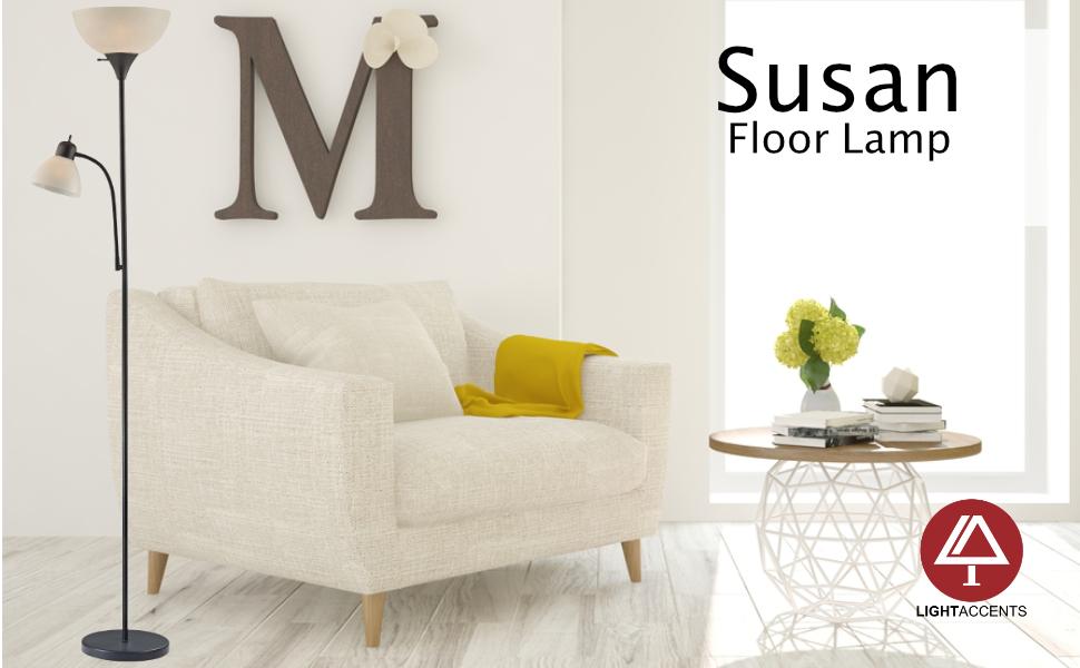 Adjustable Floor Lamp with Reading Light By Light Accents Susan