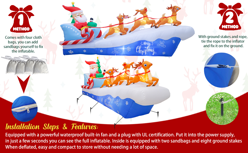 Fayavoo 10FT Christmas Inflatables Outdoor Decorations, Santa Claus on