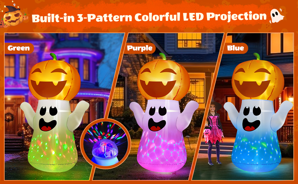 ぷりっつ 2023 Halloweenセット☆ Amazon.com: zukakii 5FT Halloween Inflatables Pumpkin Ghost
