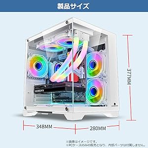 PCケース(自作PC用) PC Amazon.co.jp: ゲーミングPC用ミドルタワーケース，合金鋼製，黑