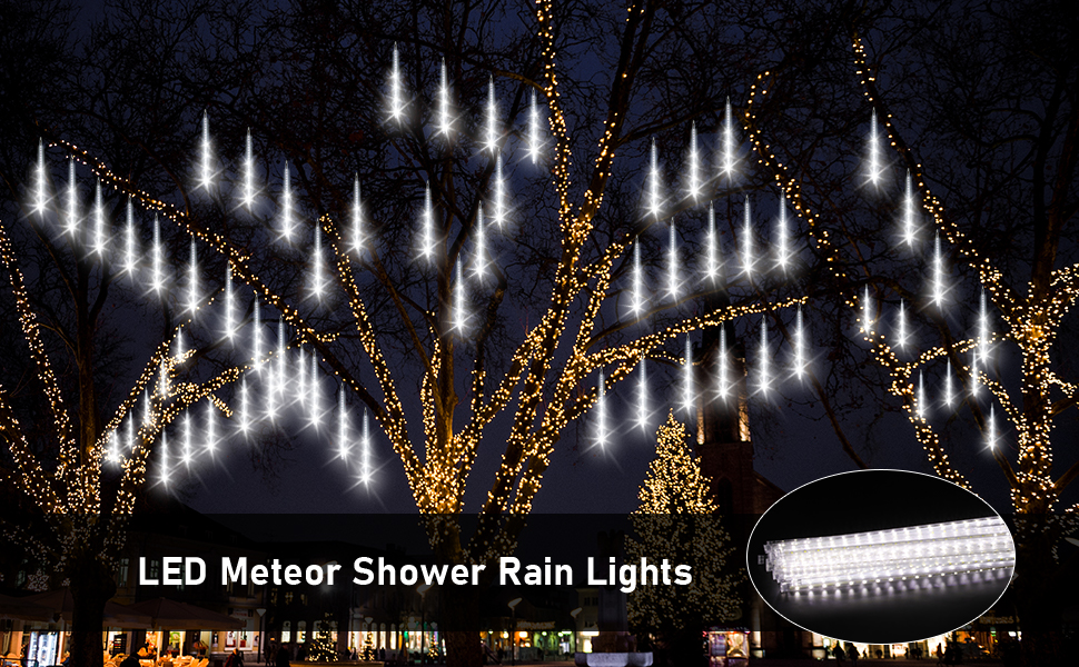 Aluan Christmas Lights Meteor Shower Lights, 20 Tube 960 LED 20inch