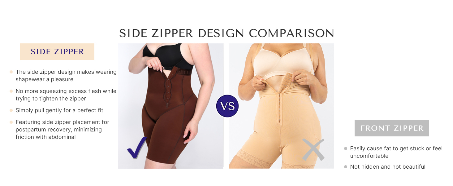 SIDE ZIPPER VS FRONT ZIPPER