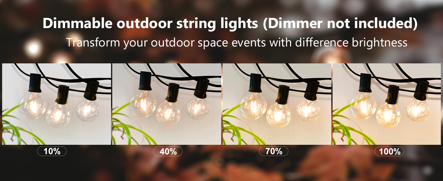 Dimmable outdoor string lights