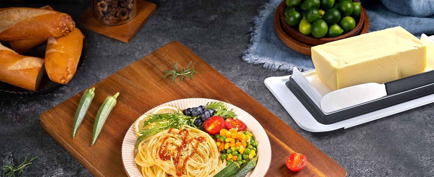 KITCHENDAO Airtight Butter Dish with Lid and Knife