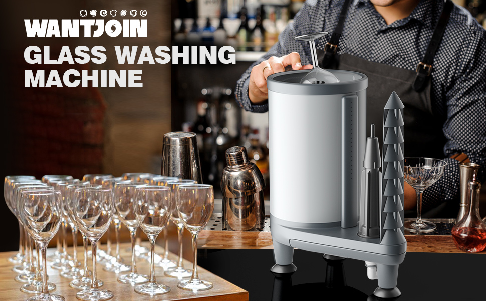 WantJoin NonElectric Commercial Glass Washer,Bar Glass