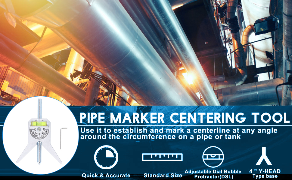 Safety Pipe Marker Centering Tool, Pipe Center Finder, Pipefitter Tools