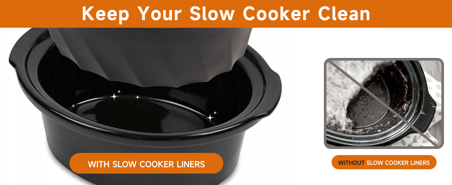 KOCWELL Slow Cooker Liners Compatible for Crock Pot 78 QT