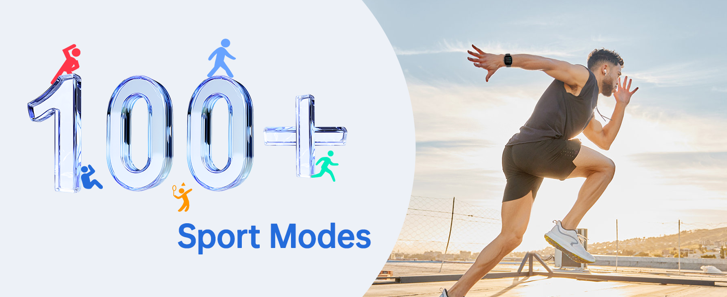 a woman running on a road with a text overlay that says ` ` sport modes''