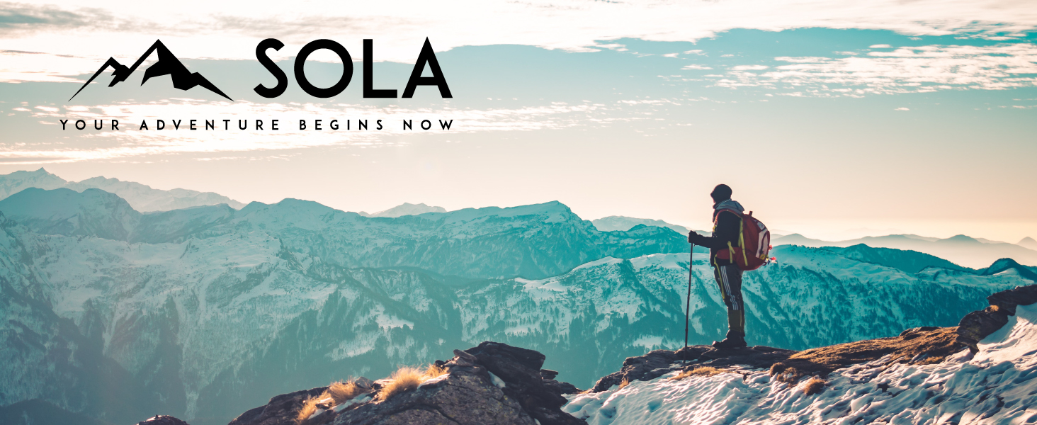 This is SOLA hiking poles logo