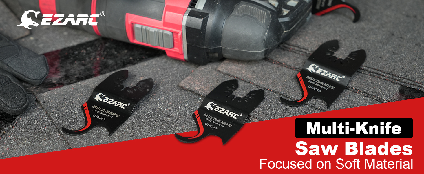 EZARC Oscillating Multi tool Hook Knife Blade, 3PCS Multitool Saw
