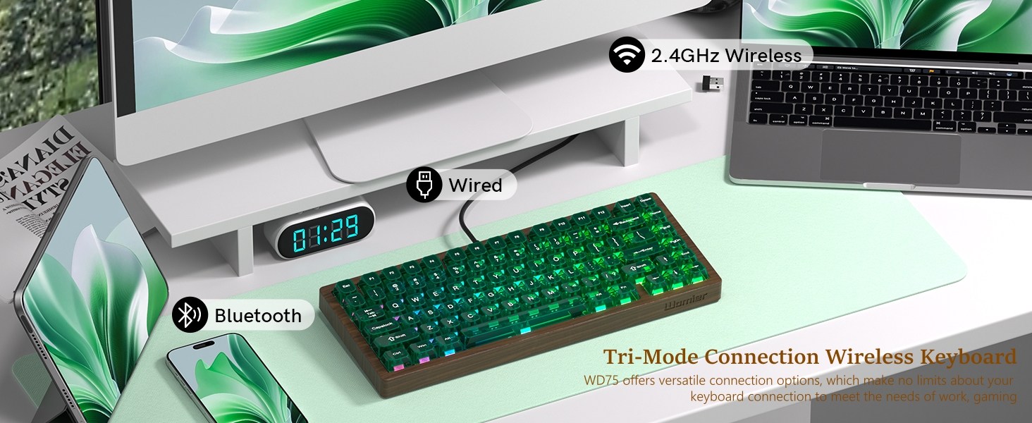 keyboard 75% Wireless Mechanical Custom Keyboard RGB Hot Swappable