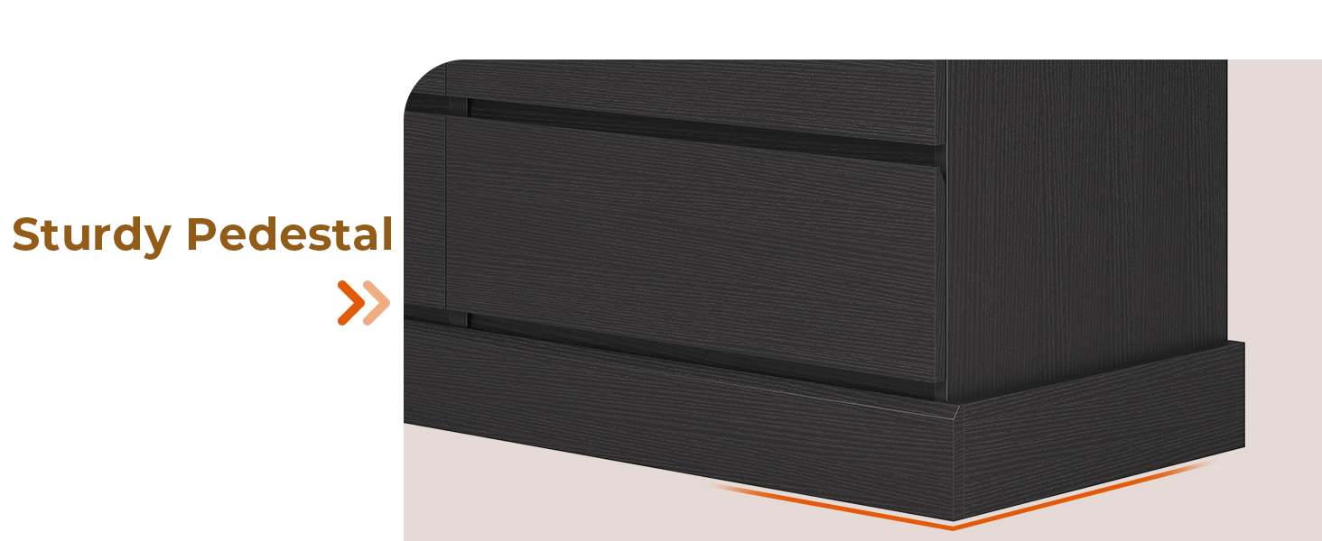 DICTAC Bedroom Dresser with 8 Drawers, Black Large Chest of