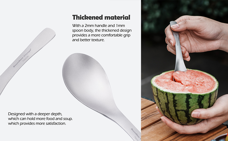 Amazon.com: iBasingo Titanium Spoon with Big Bowl Ultralight