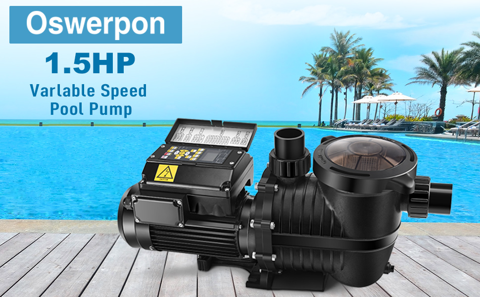 Oswerpon Pool Pump 1.5HP, Variable Speed Pool Pump Inground