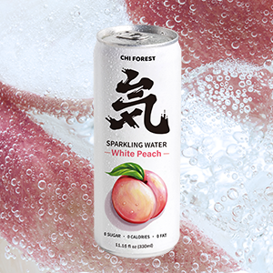 white peach sparkling water