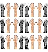 Henna Tattoo Stencil Kit,12 Sheets Stickers for Henna Tattoo Hand Forearm Glitter Airbrush DIY Ta...