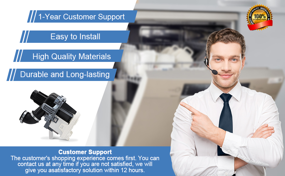 W11032770 Dishwasher Circulation Pump Compatible with Whirlpool, Amana, Jenn Air