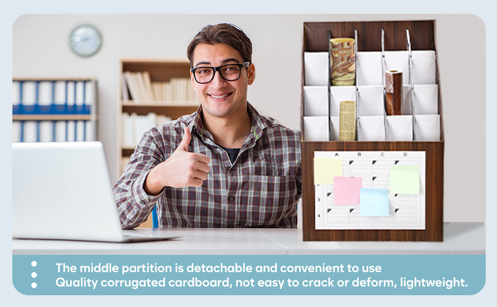 Lincia Roll File Storage Organizer with Sticky Notes